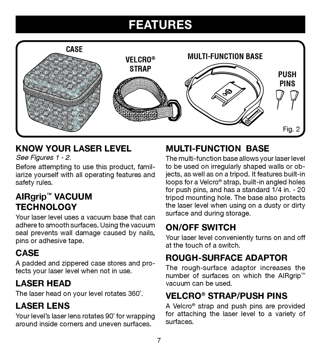 Ryobi ELL0001 manual Know Your Laser Level, Technology, Case, Laser Head, Laser Lens, MULTI-FUNCTION Base, ON/OFF Switch 