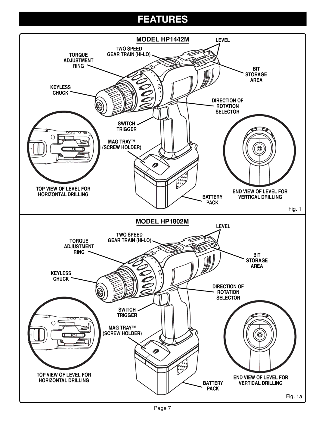 Ryobi HP1802M manual Model HP1442M, TWO Speed Torque Gear Train HI-LO Adjustment Ring 