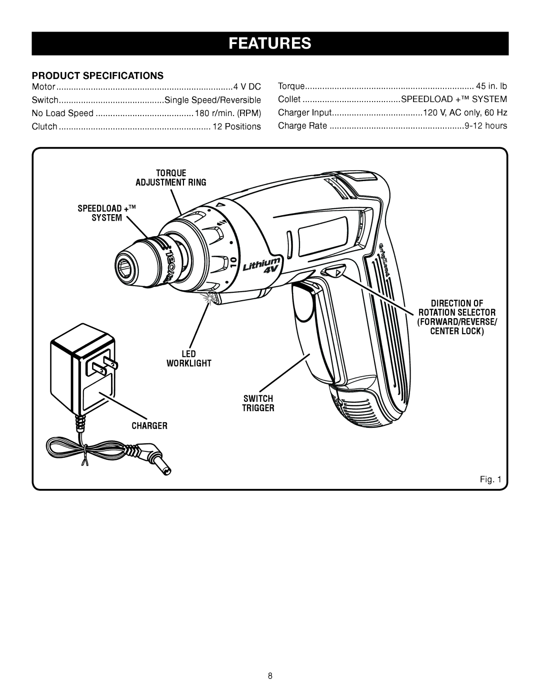 Ryobi HP41LK manual Features, Product Specifications 