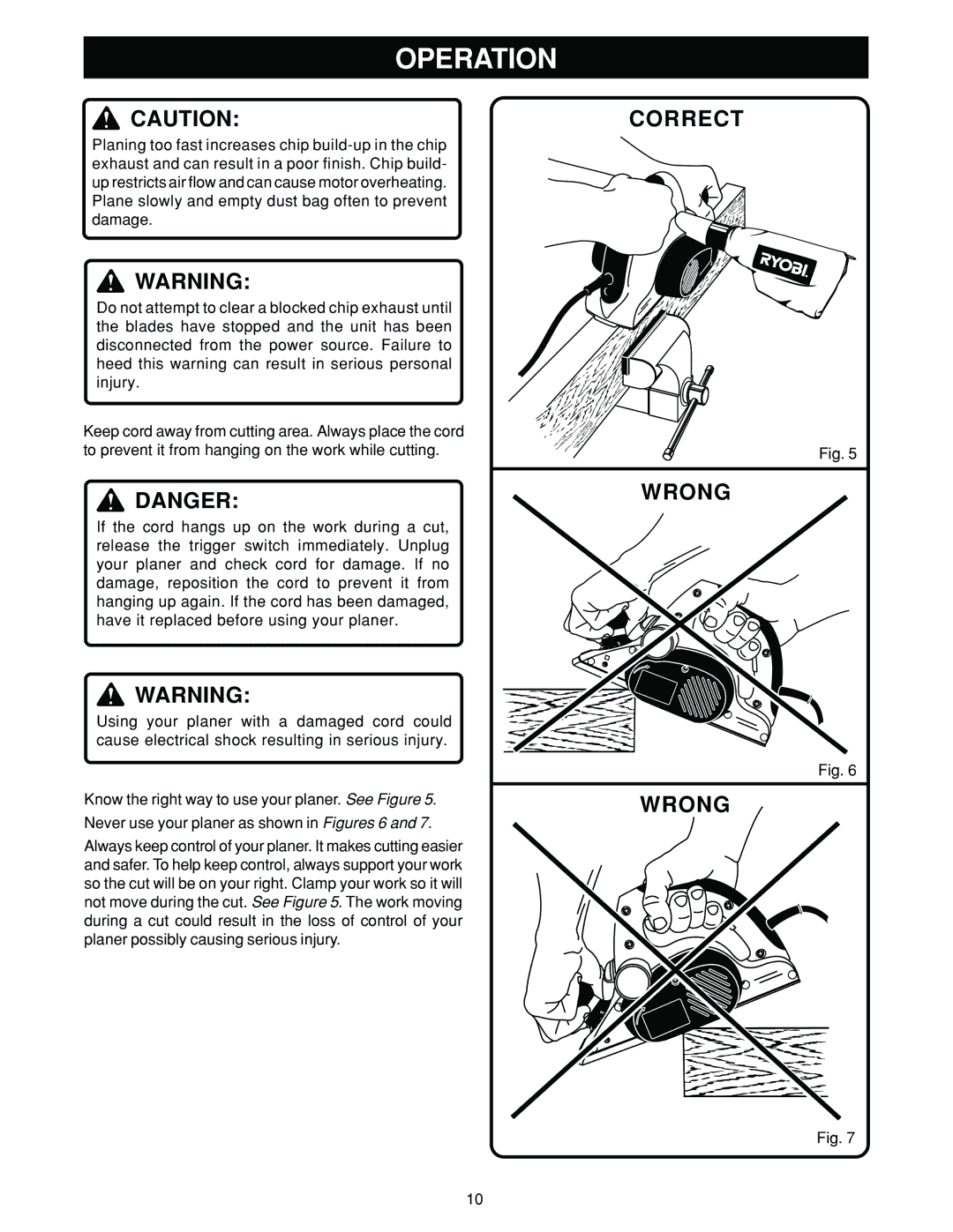 Ryobi HPL50 manual Correct Wrong 