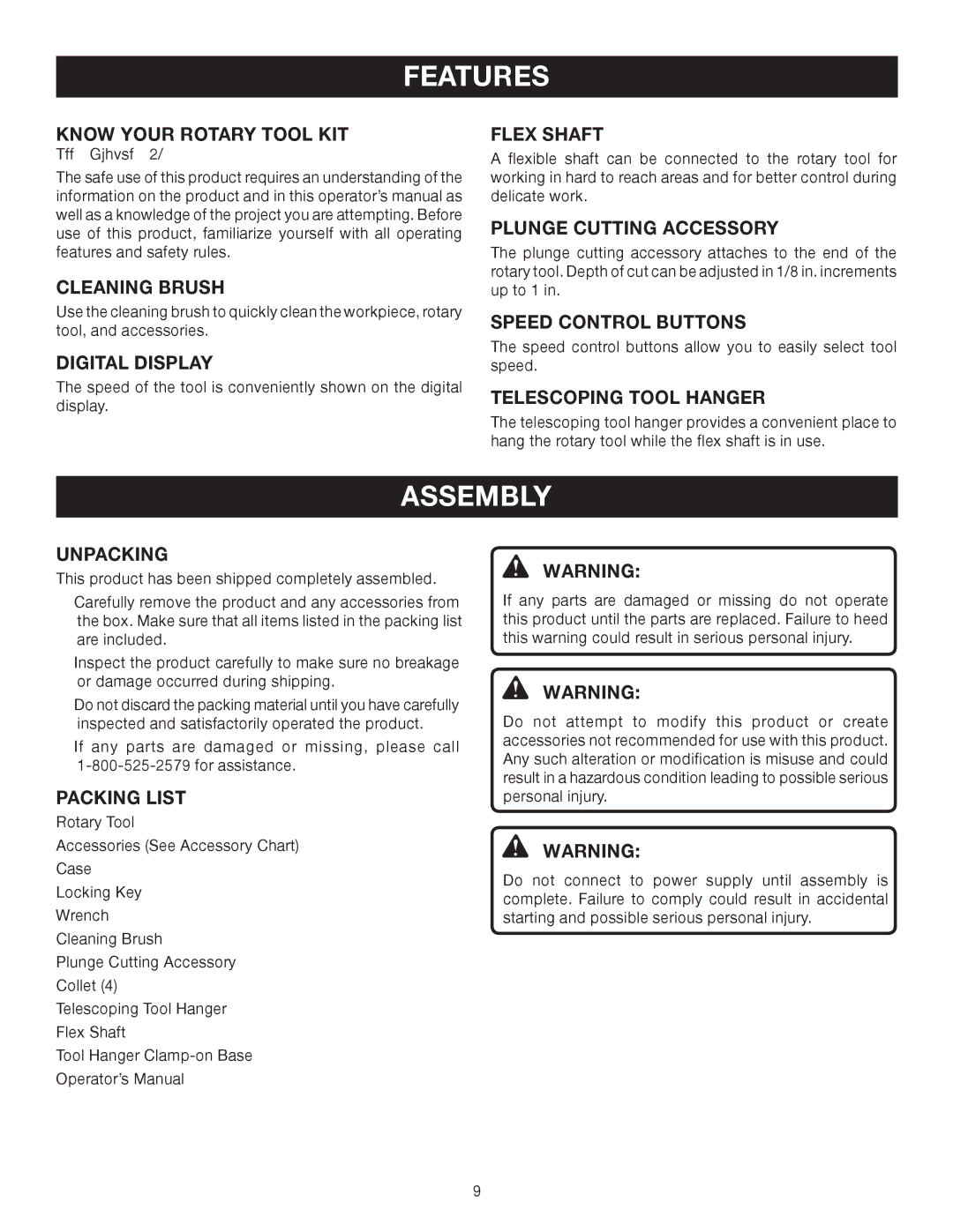 Ryobi HT230 manual Assembly 