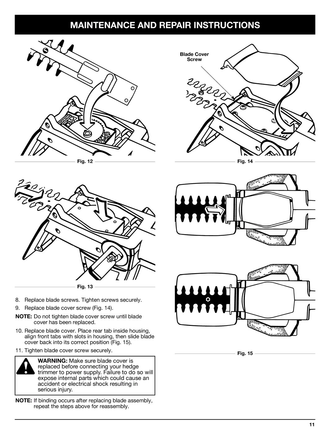 Ryobi HT816r, HT818r, HT822r manual Blade Cover Screw 