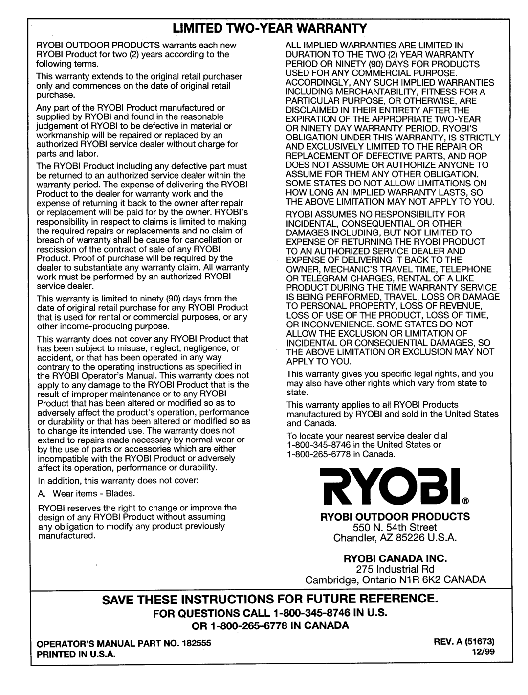 Ryobi HT920Dr, HT924Dr manual 