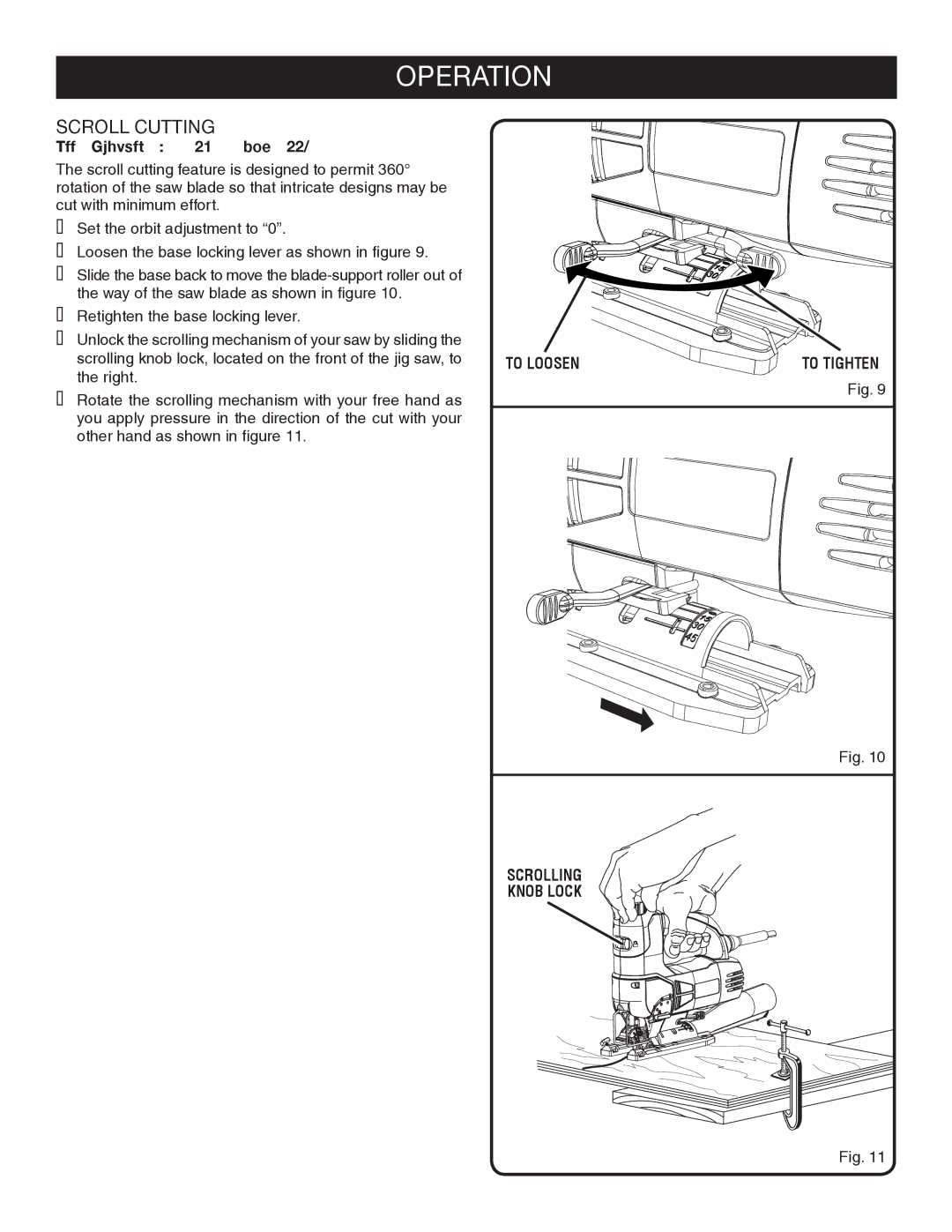 Ryobi Jig Saw manual Scroll Cutting, See Figures 9, 10 