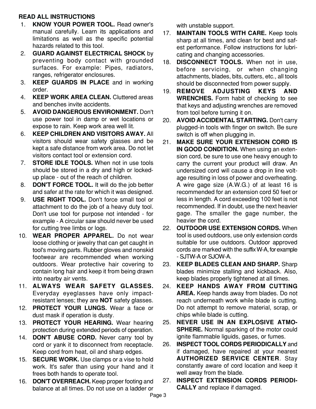 Ryobi JSO48 specifications Read ALL Instructions 