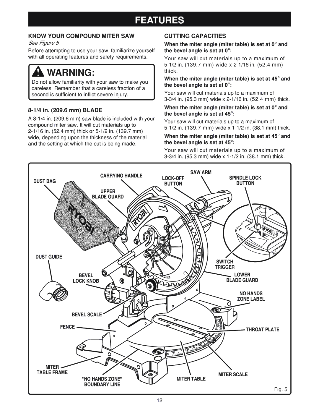 Ryobi MS180 warranty Know Your Compound Miter SAW 