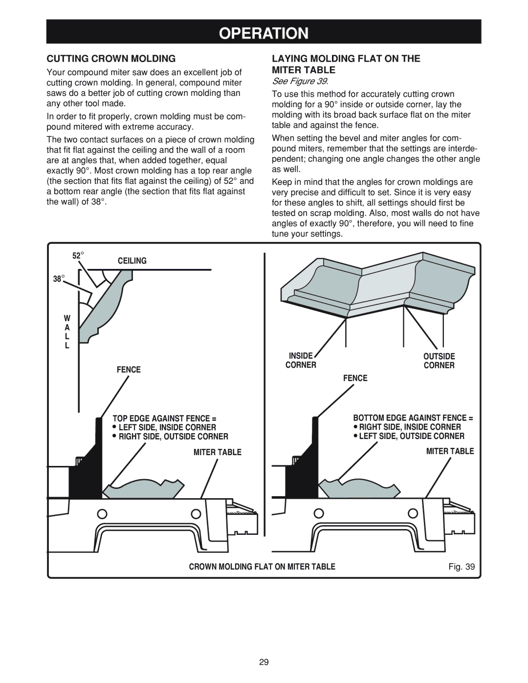 Ryobi MS180 warranty Cutting Crown Molding, Laying Molding Flat on Miter Table, Ceiling Fence 