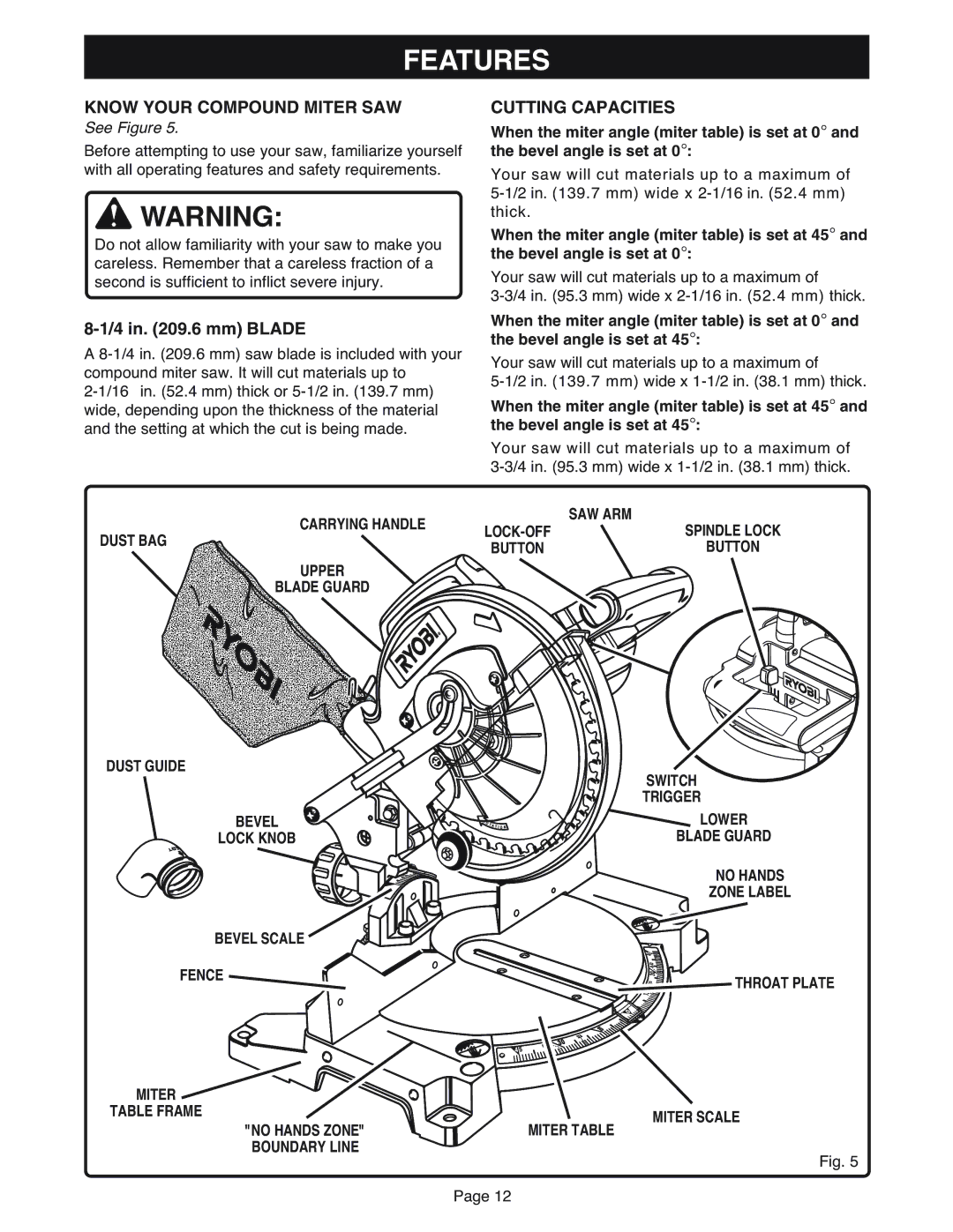 Ryobi MS181 warranty Know Your Compound Miter SAW 