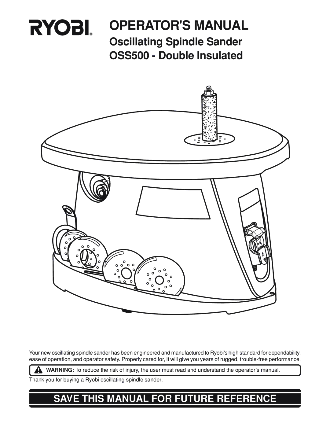 Ryobi OSS500 manual Operators Manual, Save this Manual for Future Reference 