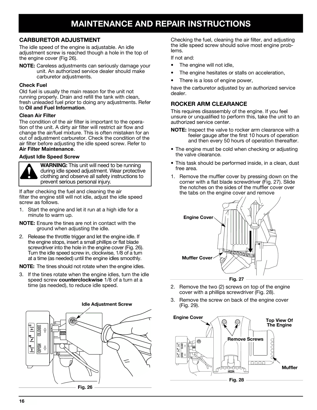 Ryobi Outdoor 510r Carburetor Adjustment, Rocker ARM Clearance, Check Fuel, Clean Air Filter, Adjust Idle Speed Screw 