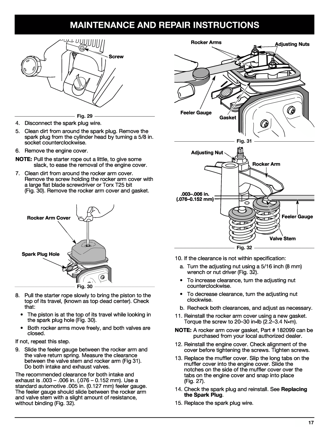 Ryobi Outdoor 510r manual Maintenance And Repair Instructions, Disconnect the spark plug wire 