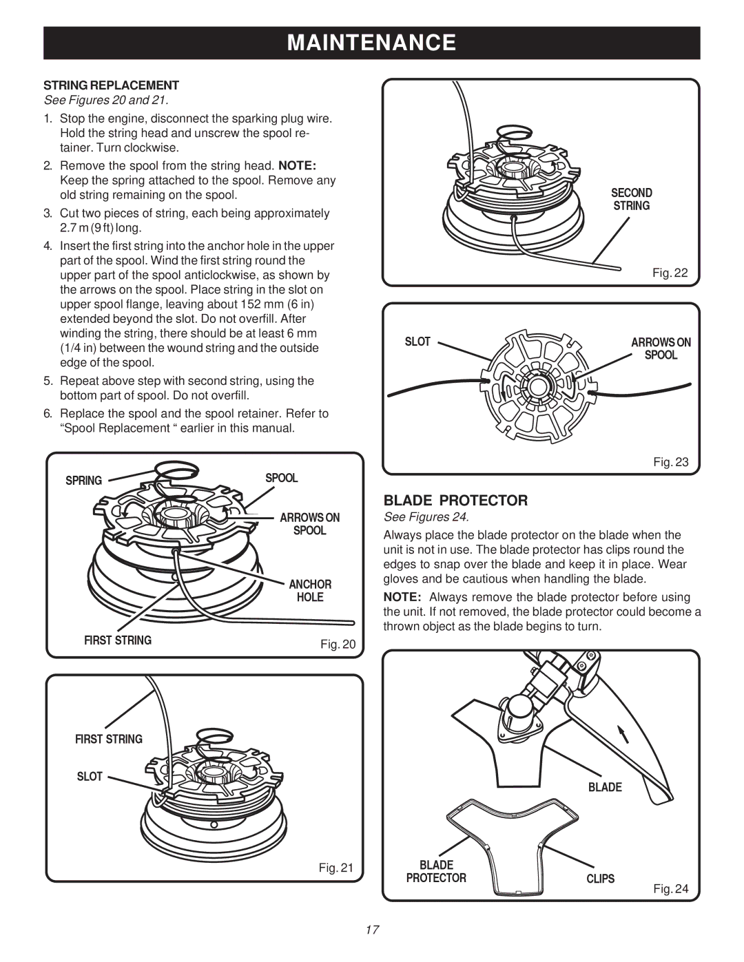 Ryobi Outdoor PBC3046E, RY70105 manual Blade Protector 