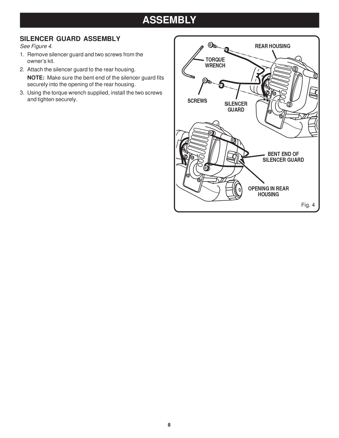 Ryobi Outdoor PLT3043E, RY70103 manual Silencer Guard Assembly 