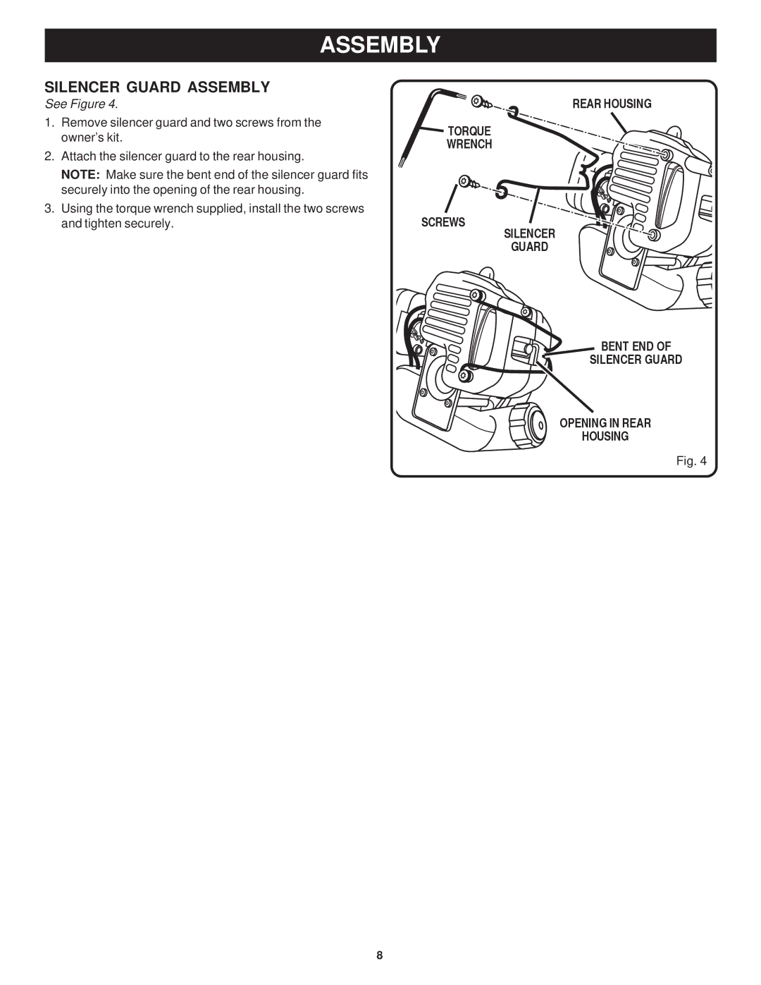 Ryobi Outdoor RPT2543C, RY7011 manual Silencer Guard Assembly 