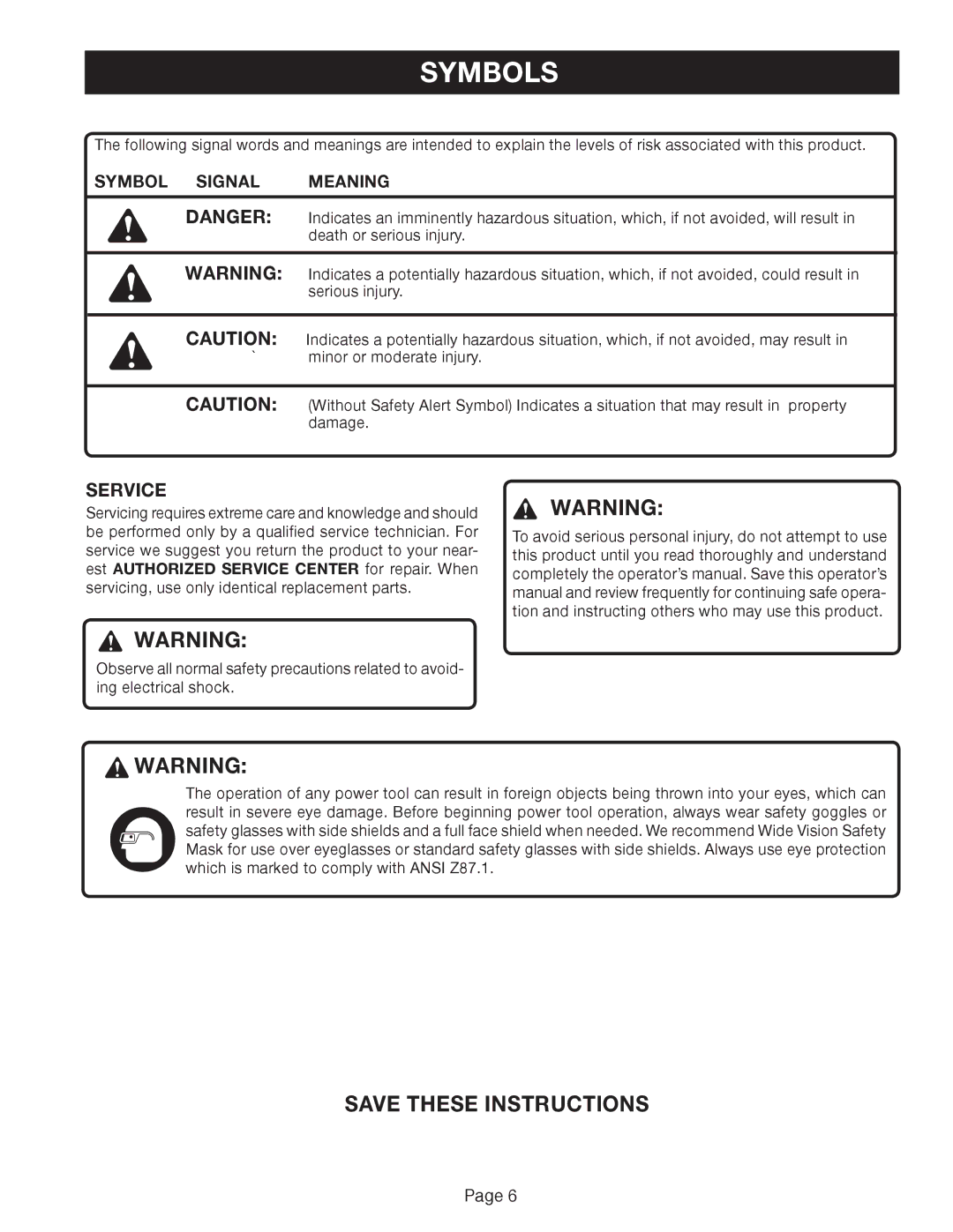 Ryobi Outdoor ZRRY41002 manual Service 