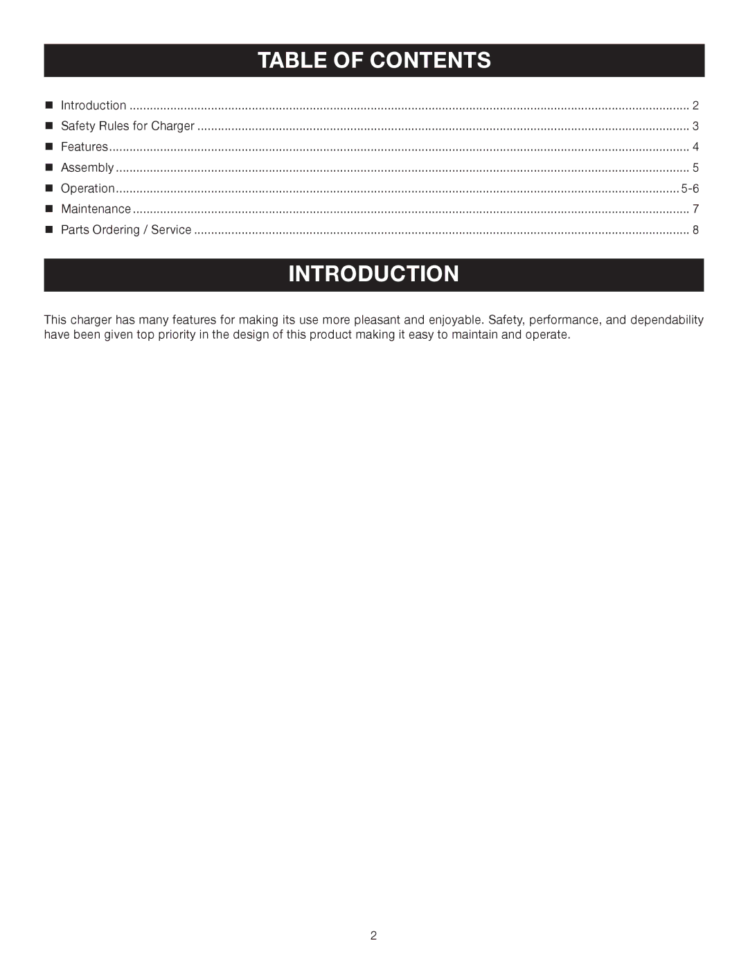 Ryobi P120 manual Introduction, Table of Contents 