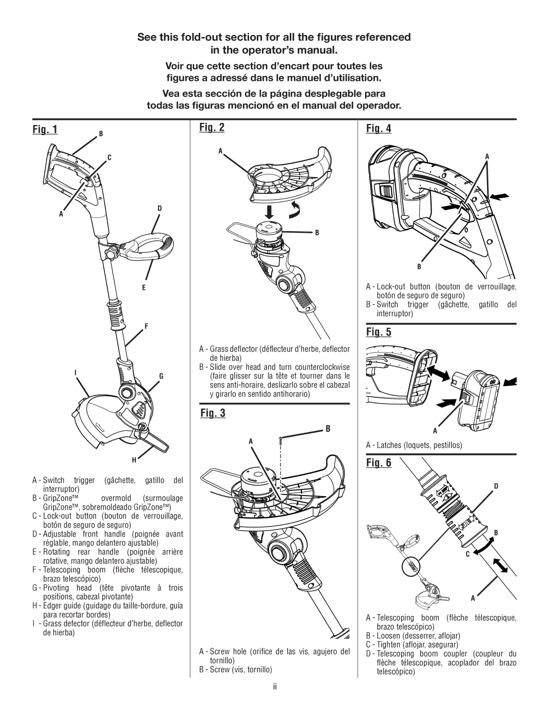 Ryobi P2001 manuel dutilisation Switch trigger gâchette, gatillo del interruptor 