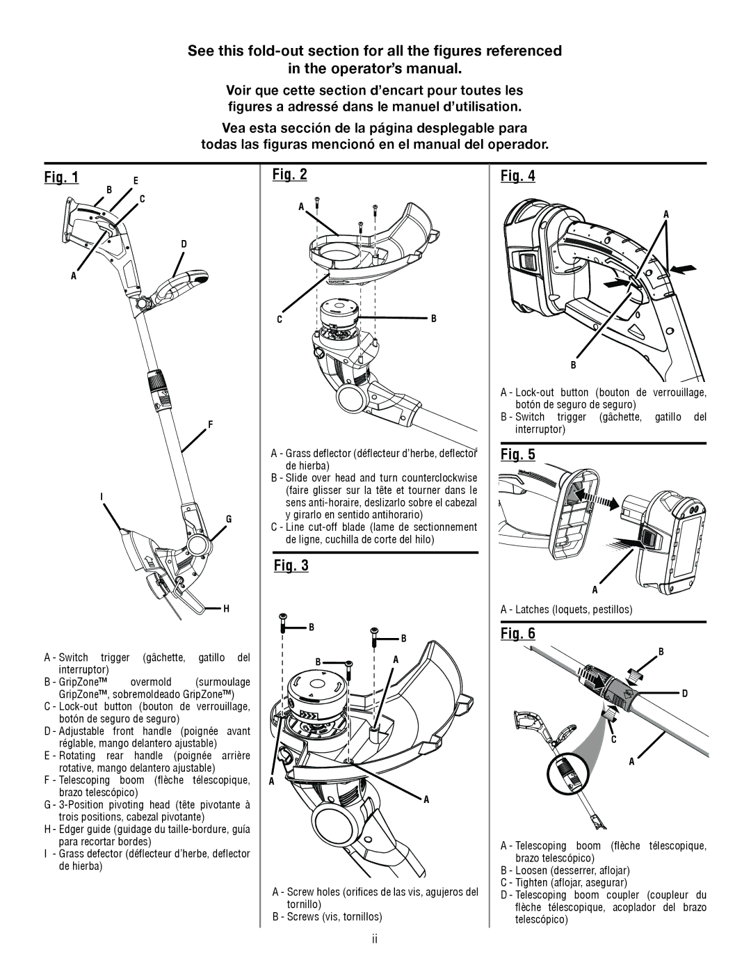 Ryobi P2002 manuel dutilisation Switch trigger gâchette, gatillo del interruptor 