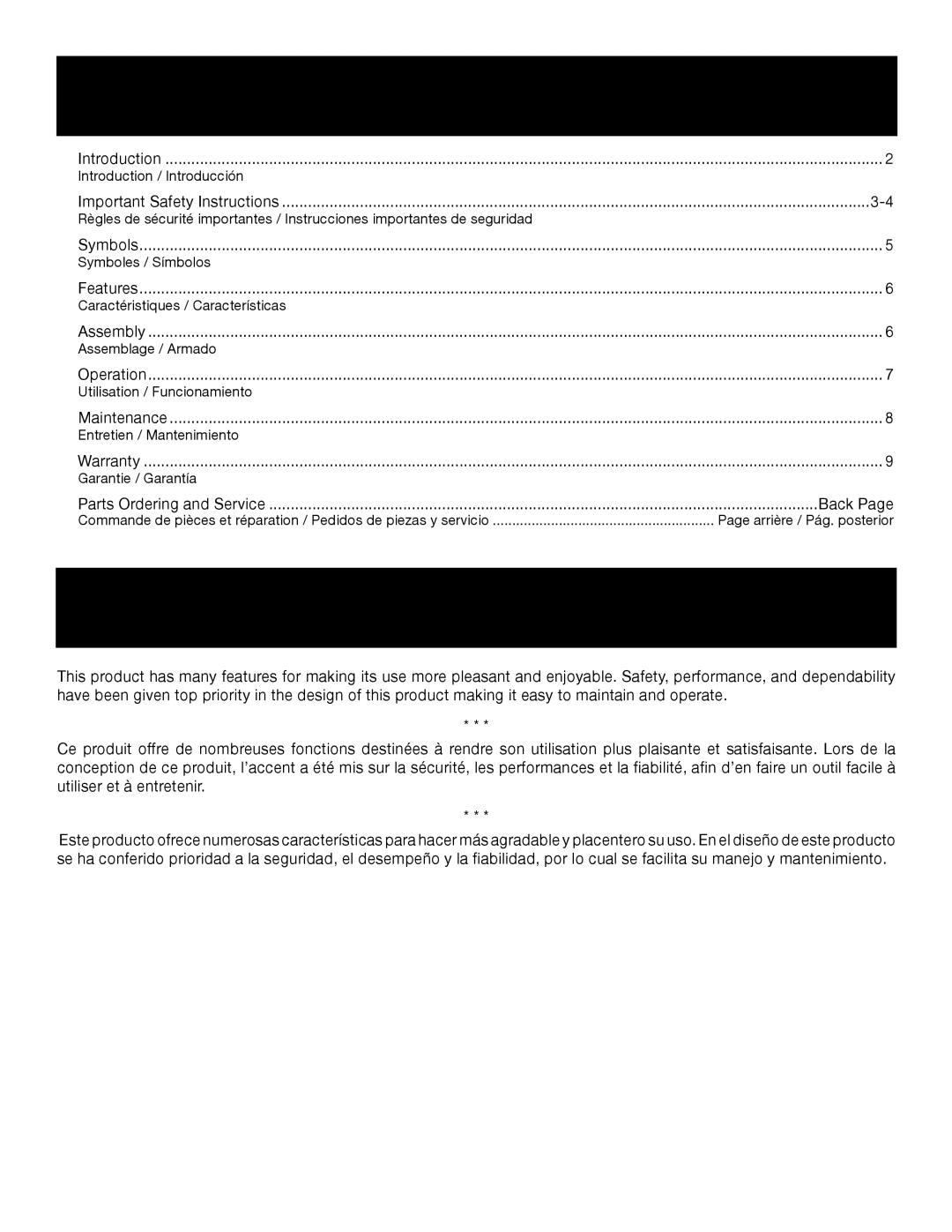 Ryobi P2105 manuel dutilisation Table of Contents, Introduction 