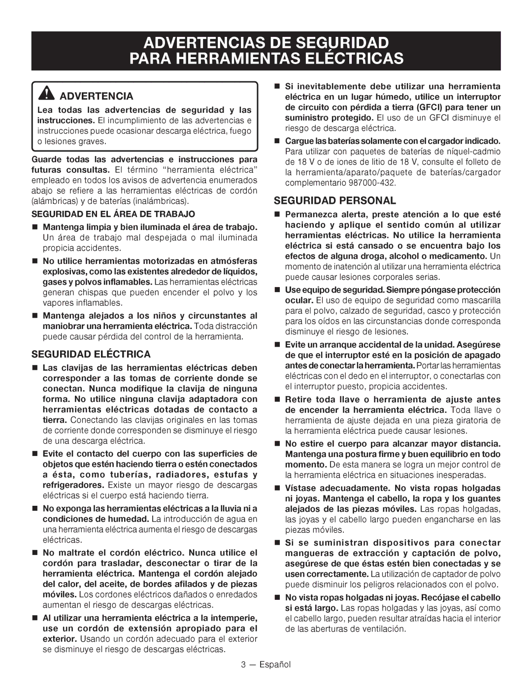 Ryobi P240 Advertencias DE Seguridad Para Herramientas Eléctricas, Seguridad Personal, Seguridad Eléctrica 