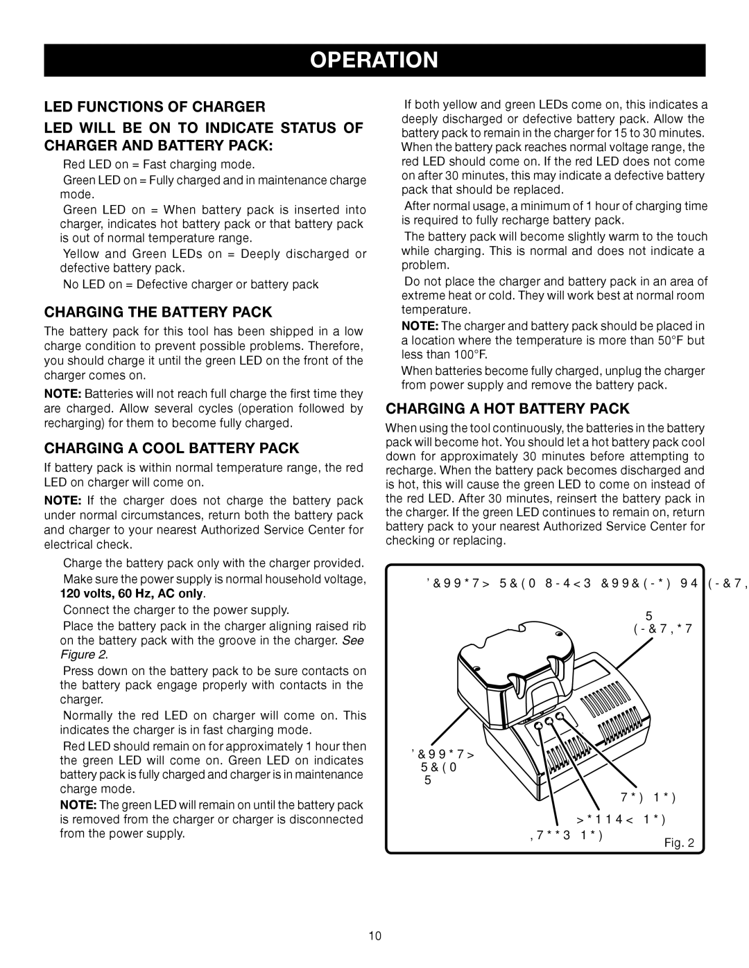 Ryobi P301 manual Charging the Battery Pack, Charging a Cool Battery Pack, Charging a HOT Battery Pack 