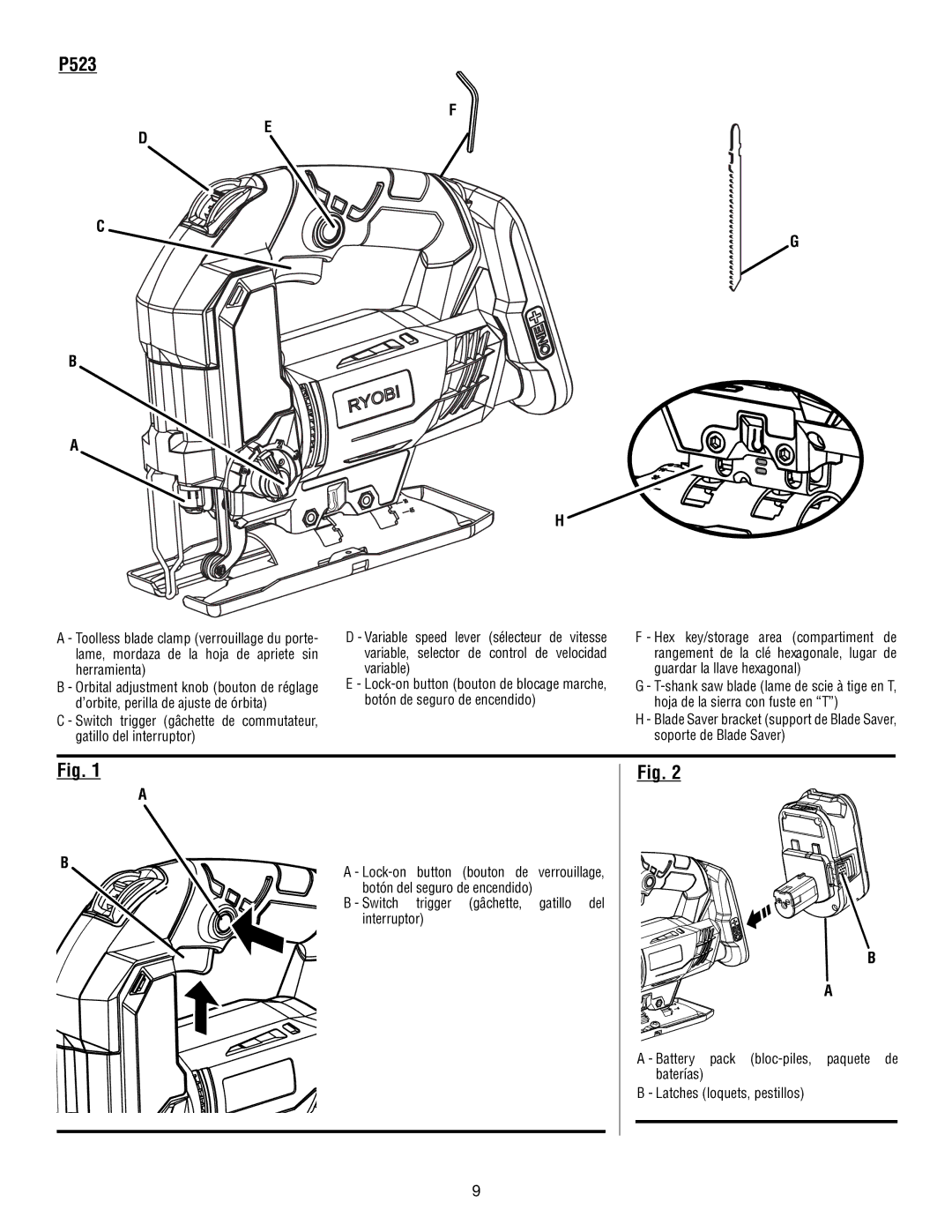 Ryobi P523 manuel dutilisation 