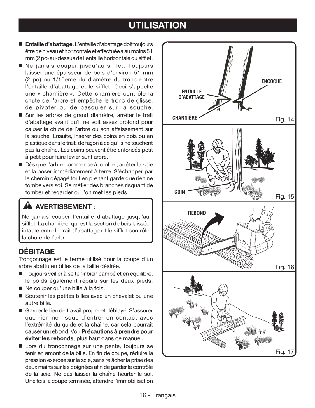 Ryobi P545 manuel dutilisation Débitage 