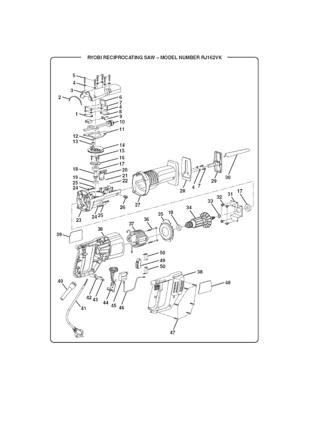 Ryobi Reciprocating Saw manual 