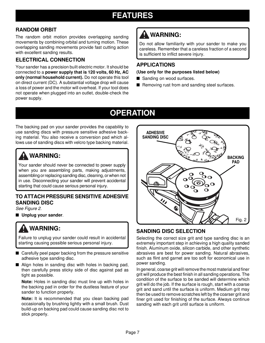 Ryobi RS280 specifications Operation 