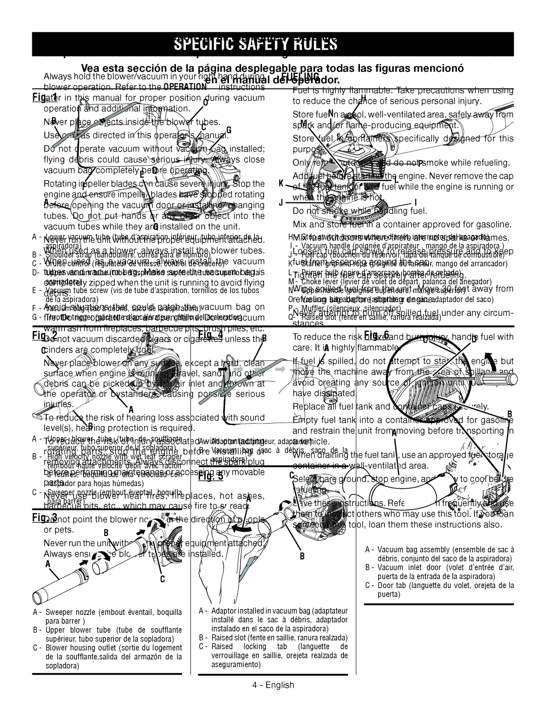 Ryobi RY09051 manuel dutilisation Specific Safety Rules, Fueling 