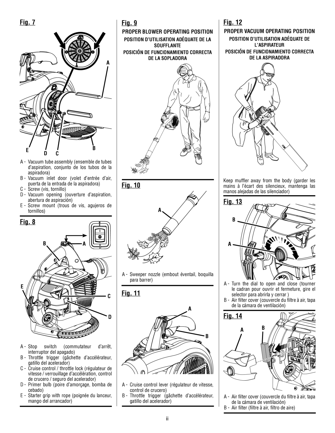 Ryobi RY09053 manuel dutilisation Proper Vacuum Operating Position 