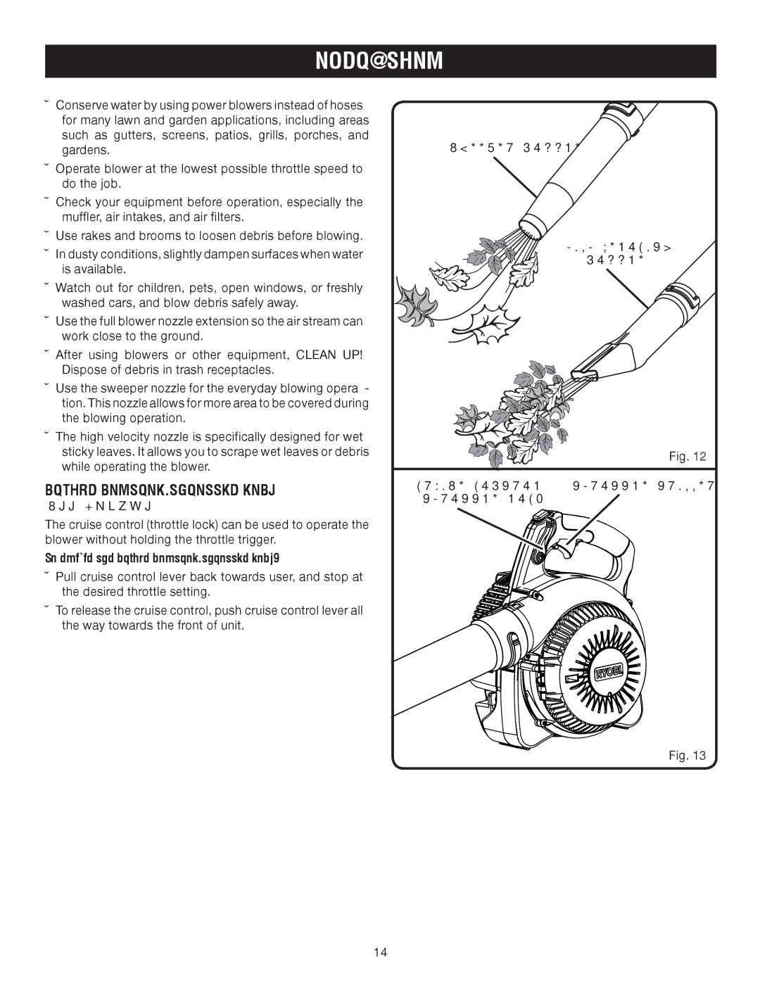 Ryobi RY09903 manual Cruise CONTROL/THROTTLE Lock, To engage the cruise control/throttle lock 