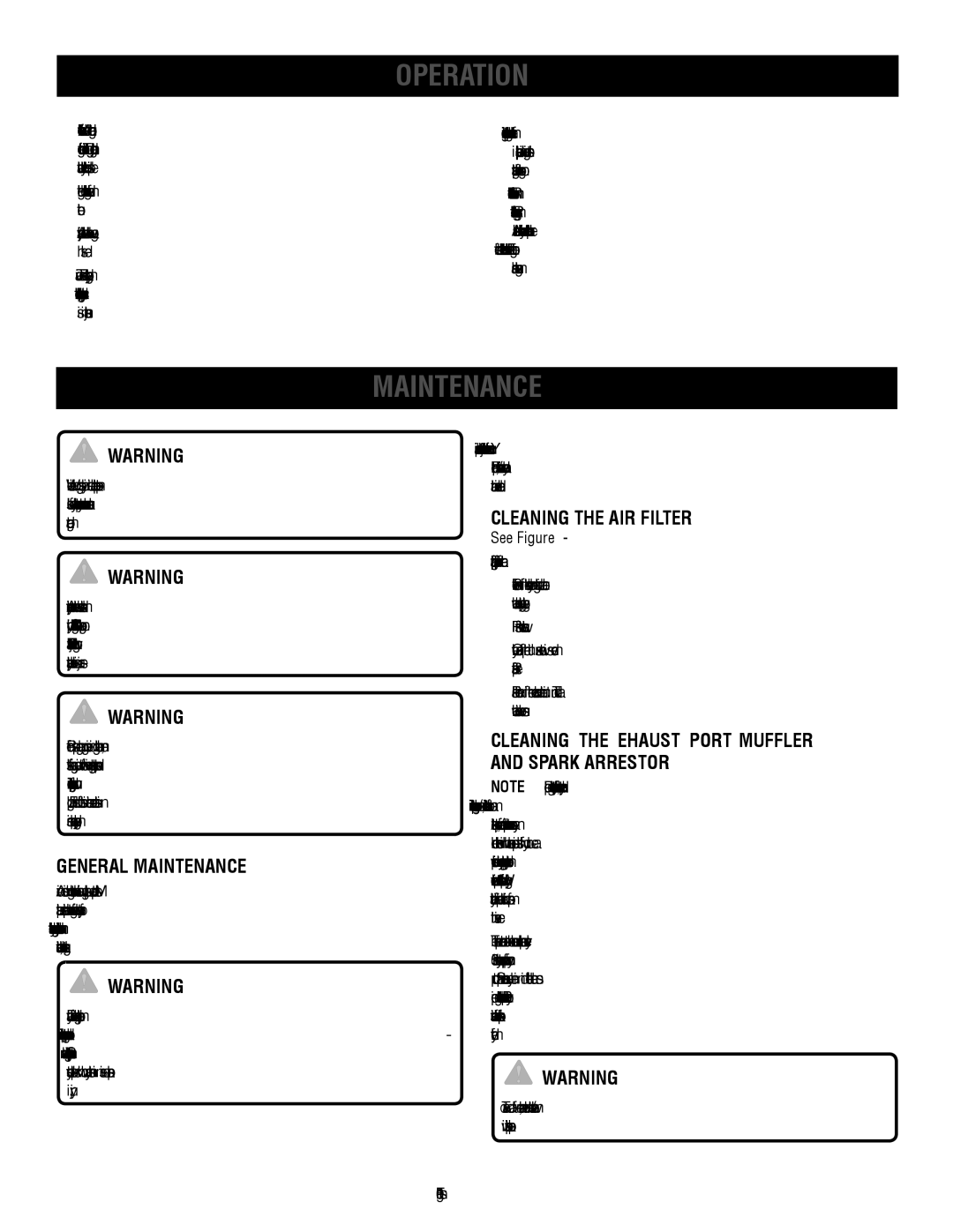 Ryobi RY09951 General Maintenance, Cleaning the AIR Filter, Cleaning the Exhaust PORT, Muffler and spark arrestor, See 