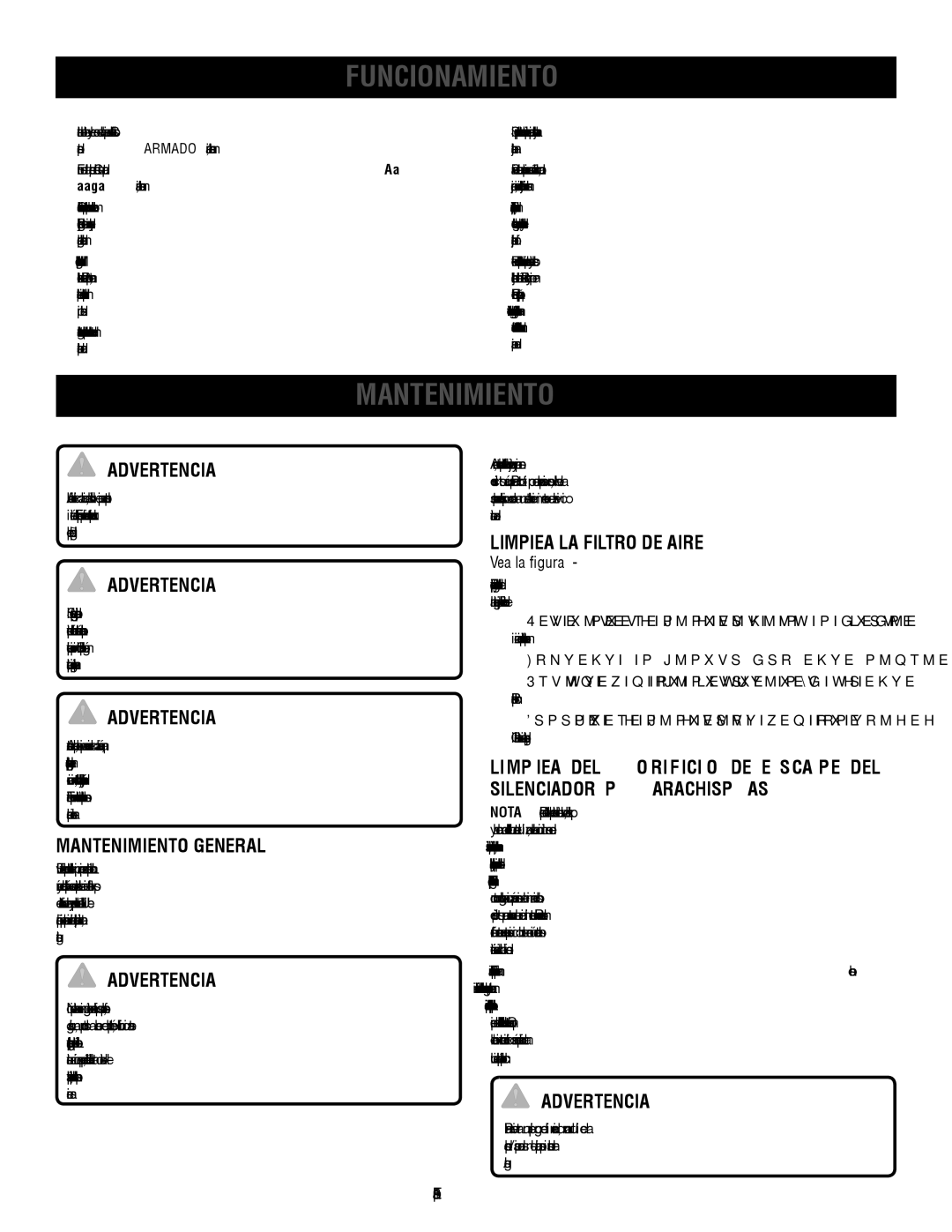 Ryobi RY09951, RY09550 manuel dutilisation Mantenimiento General, Limpieza LA filtro de aire, Vea la figura 12 