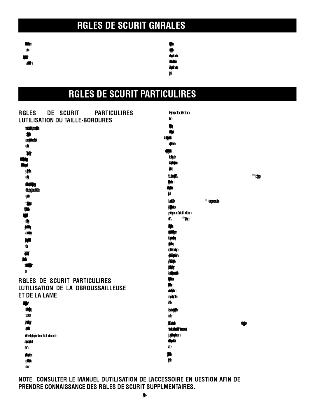 Ryobi RY26000 manuel dutilisation Règles DE Sécurité Particulières 