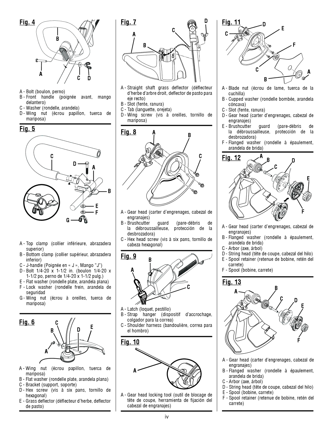 Ryobi CS26, RY26901, RY26500 manuel dutilisation Bolt boulon, perno 