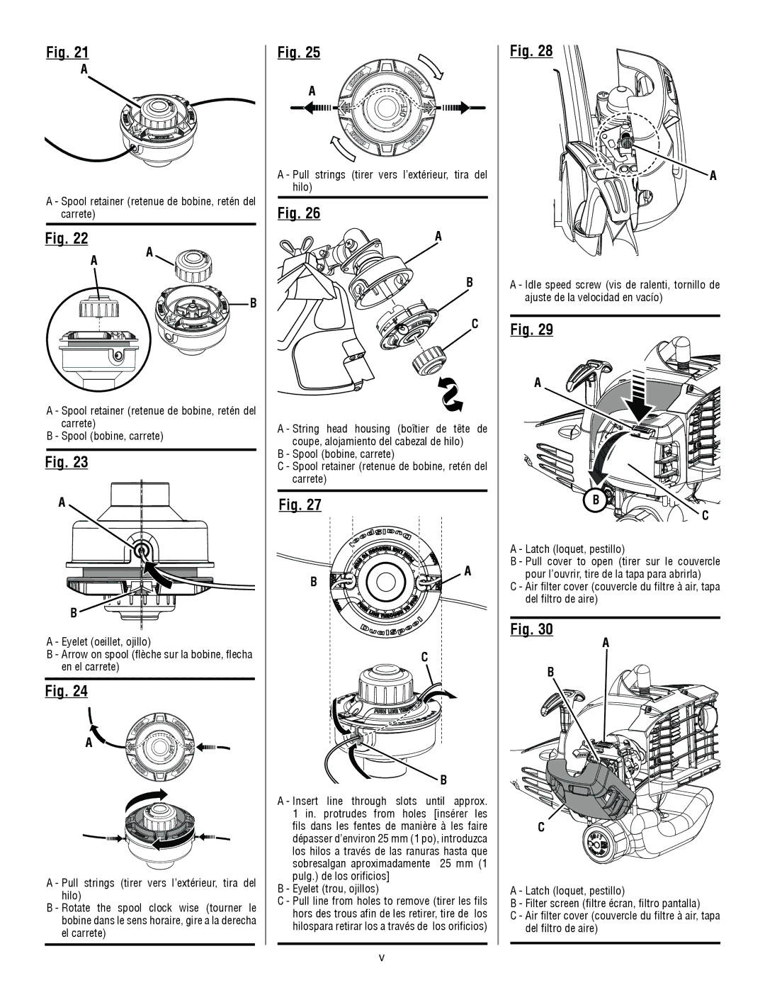 Ryobi RY28060 manuel dutilisation Latch loquet, pestillo Eyelet oeillet, ojillo 