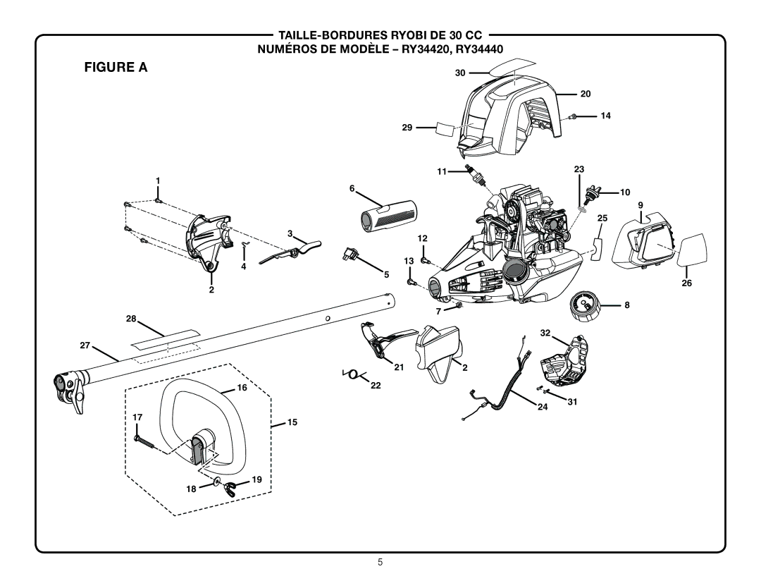 Ryobi RY34420, RY34440 manual Figure a 