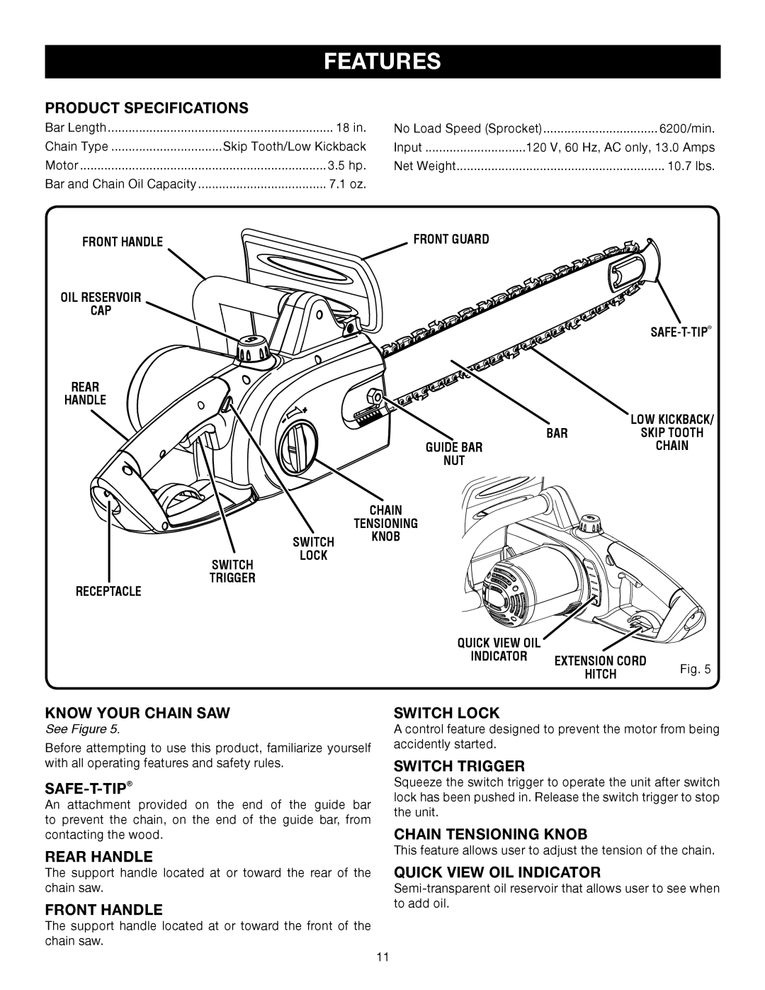 Ryobi RY43006 manual Features 