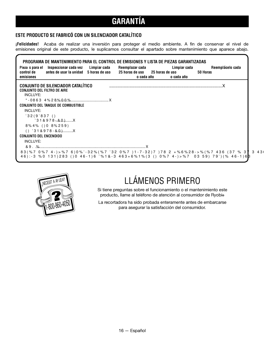 Ryobi RY52604, RY52907 Este Producto SE Fabricó CON UN Silenciador Catalítico, Conjunto DE Silenciador Catalítico, 4050 