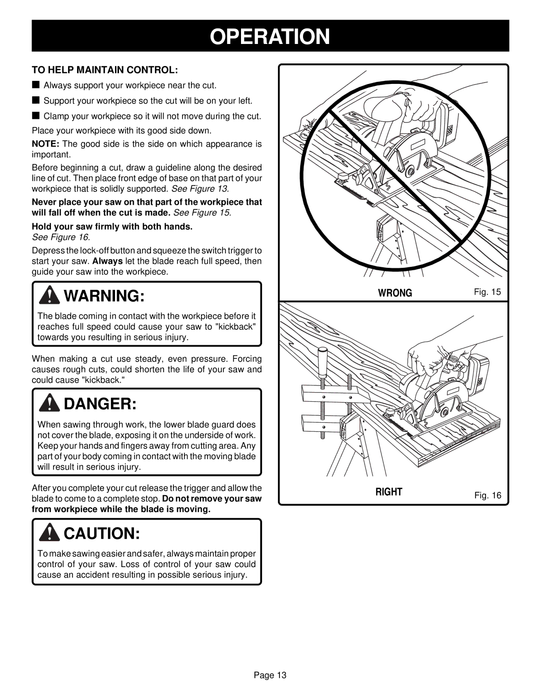 Ryobi RY6200 specifications To Help Maintain Control 