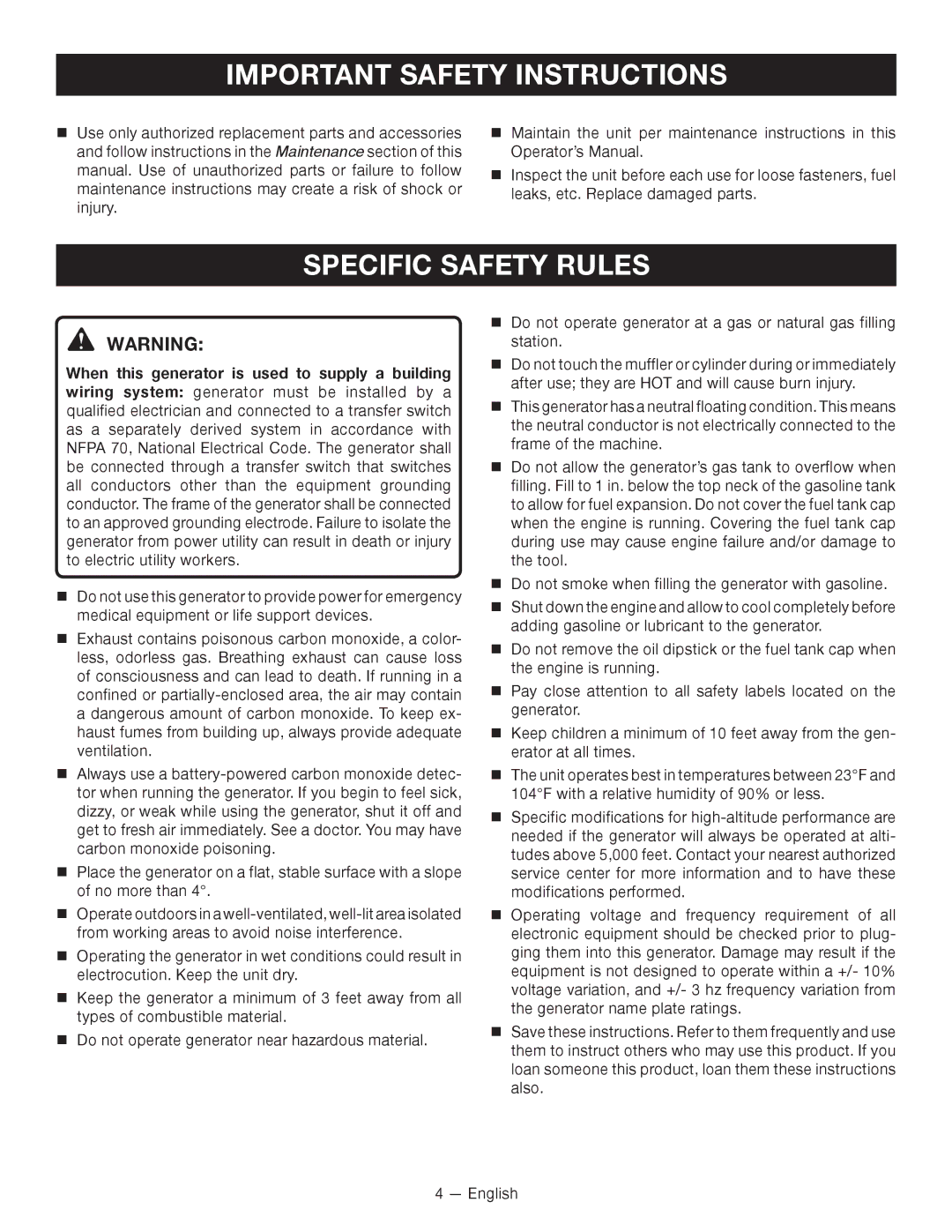 Ryobi RYI2000T manuel dutilisation Specific Safety Rules 