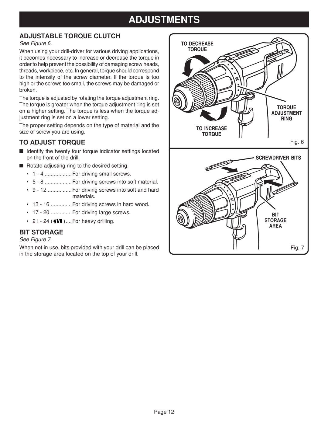 Ryobi SA120, SA960 manual Adjustable Torque Clutch, To Adjust Torque 