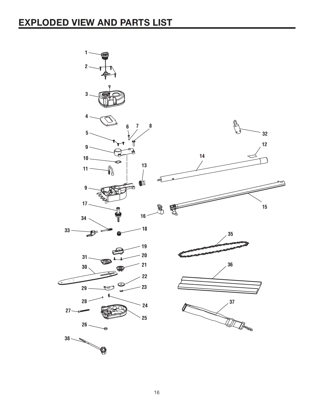 Ryobi UT15520C manual Exploded View and Parts List 