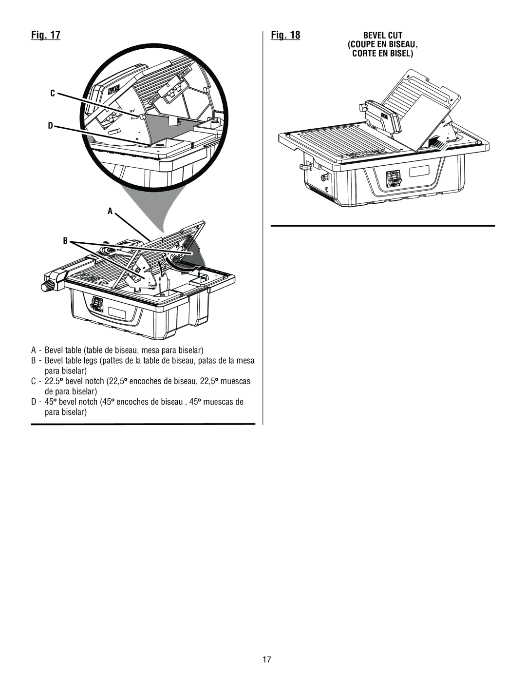 Ryobi WS7211 manuel dutilisation Bevel CUT 