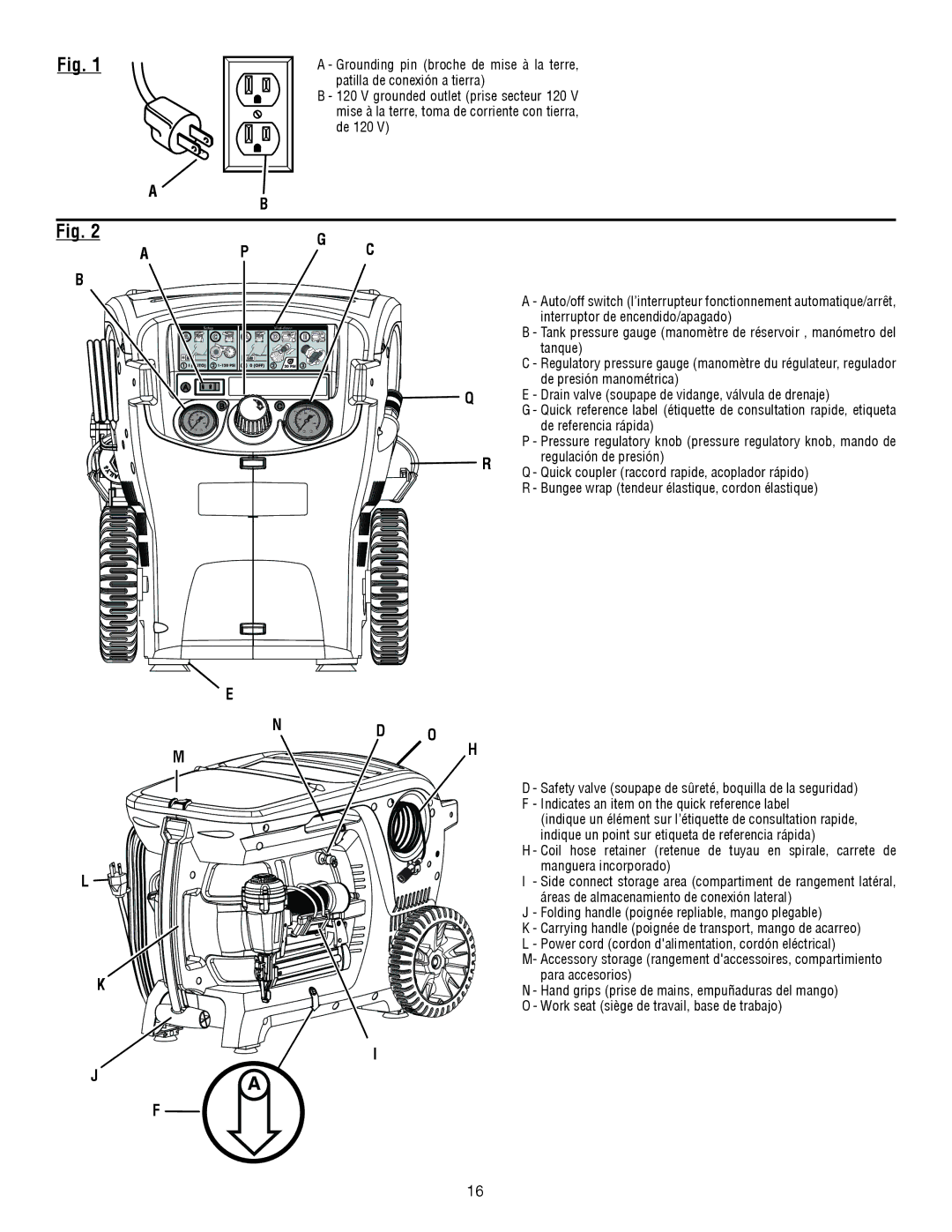 Ryobi YN301PL1 manuel dutilisation Patilla de conexión a tierra 