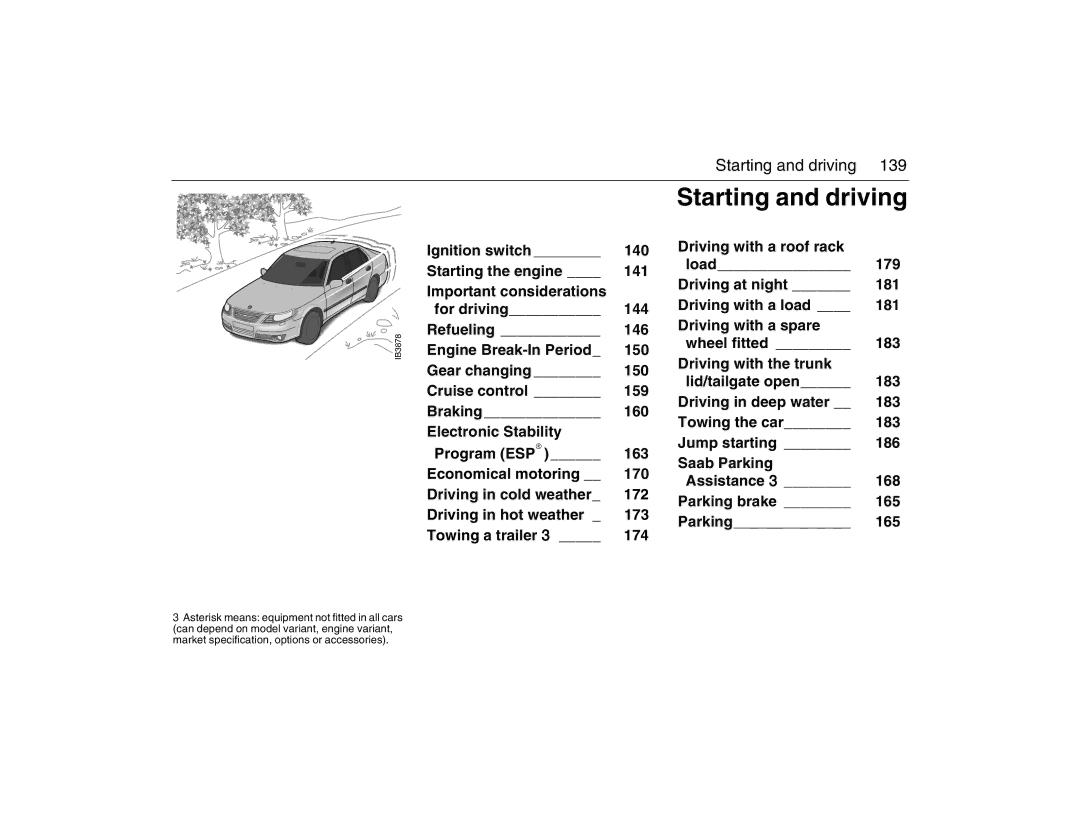 Saab 2007 owner manual Starting and driving 