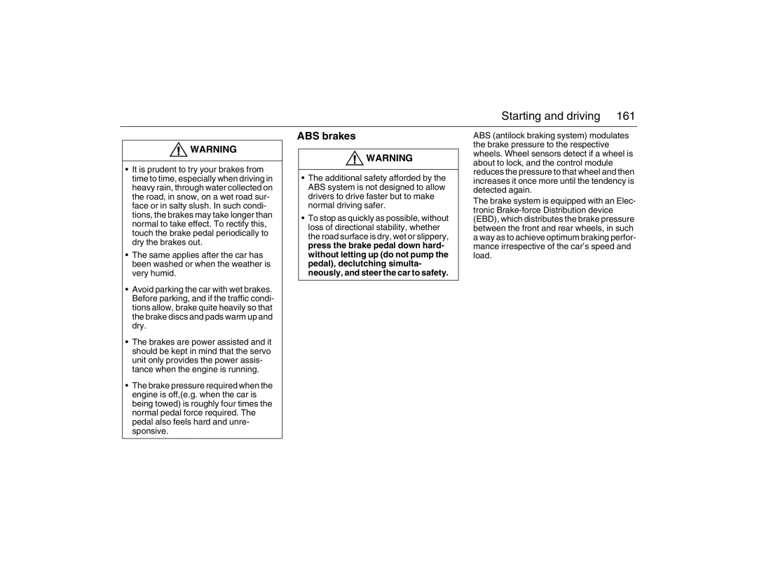 Saab 2007 owner manual ABS brakes 