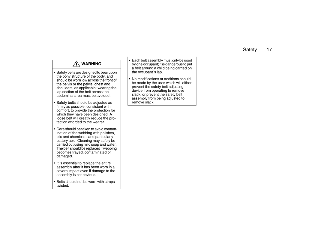 Saab 2007 owner manual Safety 