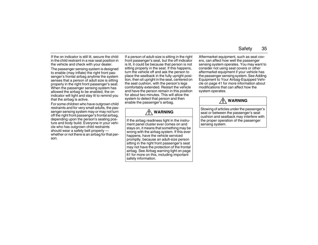 Saab 2007 owner manual Safety 